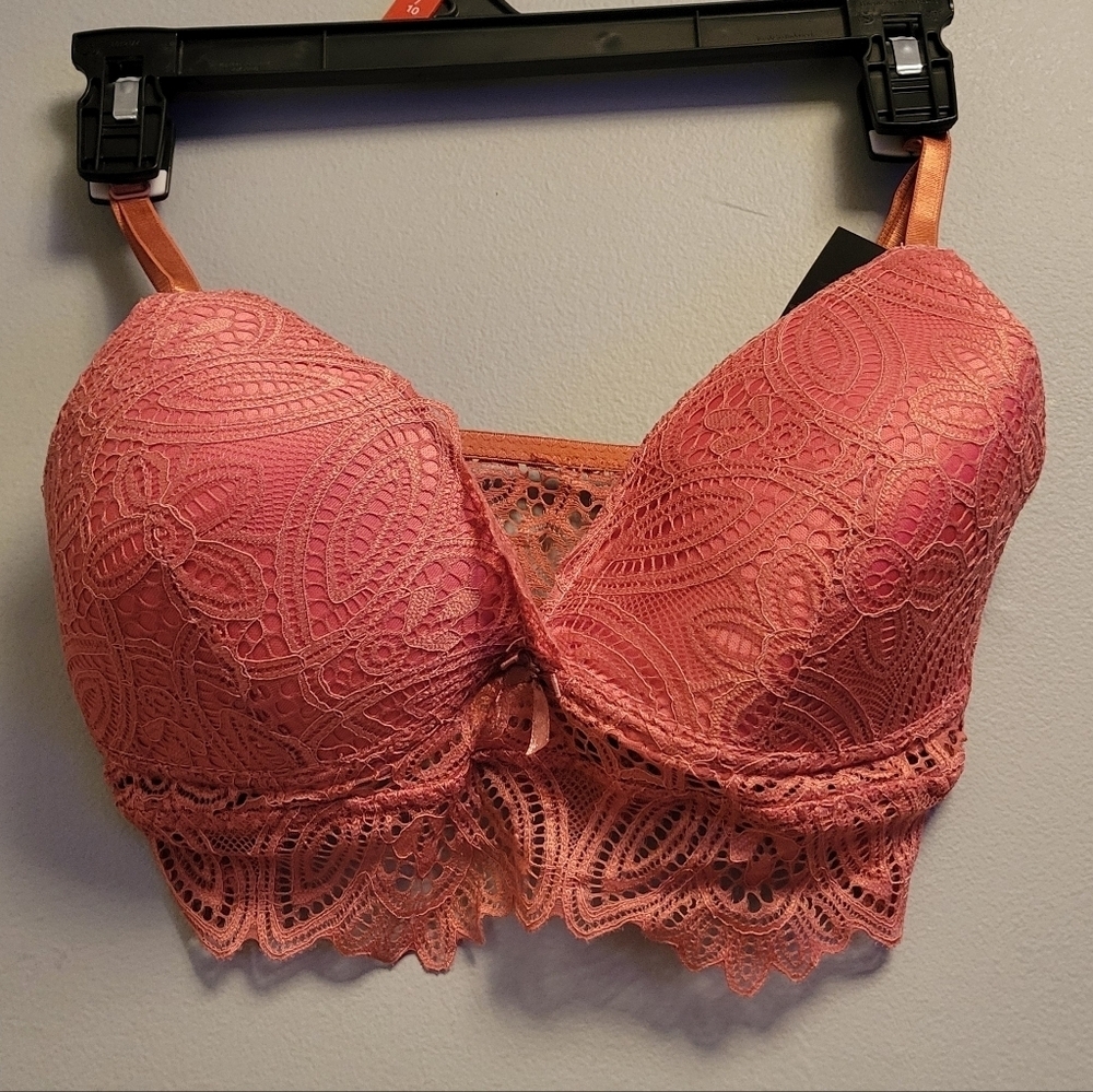 Frederick’s of Hollywood Finley Duce Pink Bralette Bra Medium NWT - Picture 3 of 3